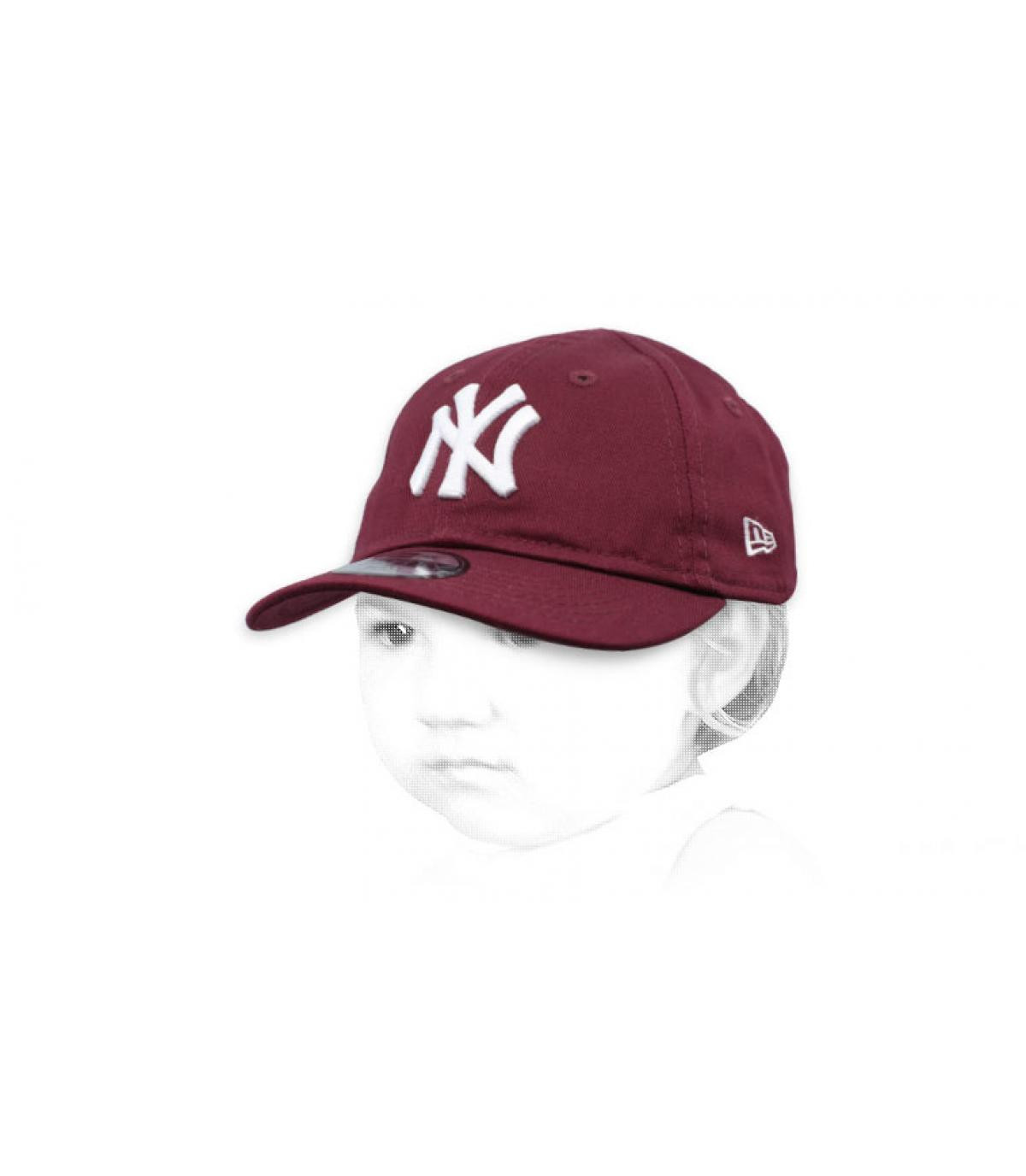 NY paarse baby cap Baby League Ess NY 9Forty maroon